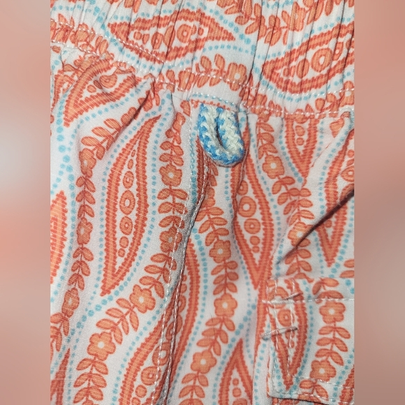 Johnnie O Paisley Swim Shorts Size Small Mesh Lined Orange Blue White - Picture 4 of 8